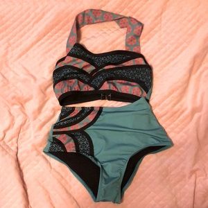 ModCloth two piece high waist swimsuit set - Sm XS
